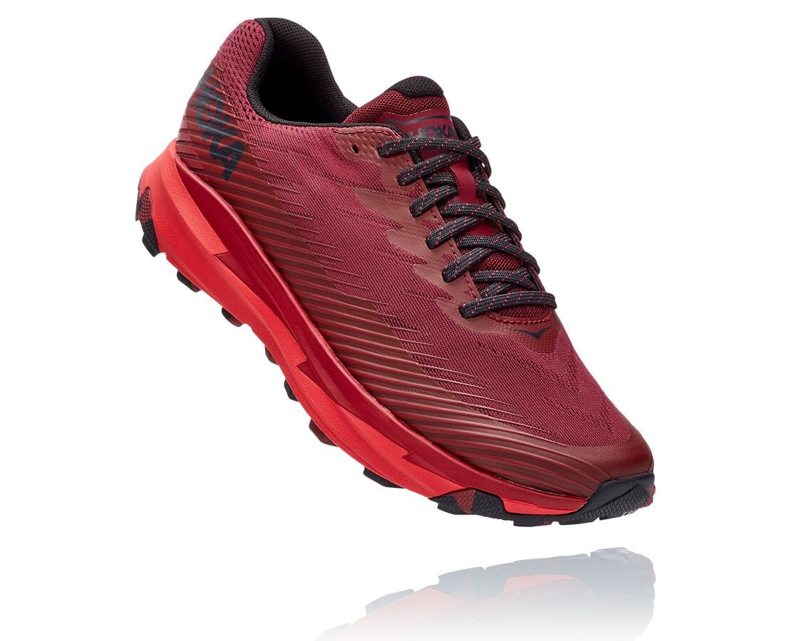 Pantofi Trekking Hoka One One Torrent 2 Barbati - Maro Inchis / Rosii | Romania BQXO34820